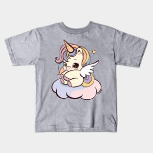 Unicorn on a cloud Kids T-Shirt